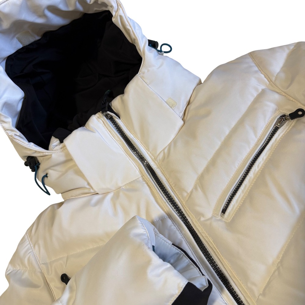 Calvin Klein Puffer Jacket Womens Small White Performance Down Hooded PF901401